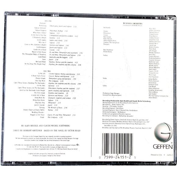 Les Miserables 2x CD 1987 CMI (Original Broadway Cast Recording) - Picture 3 of 12